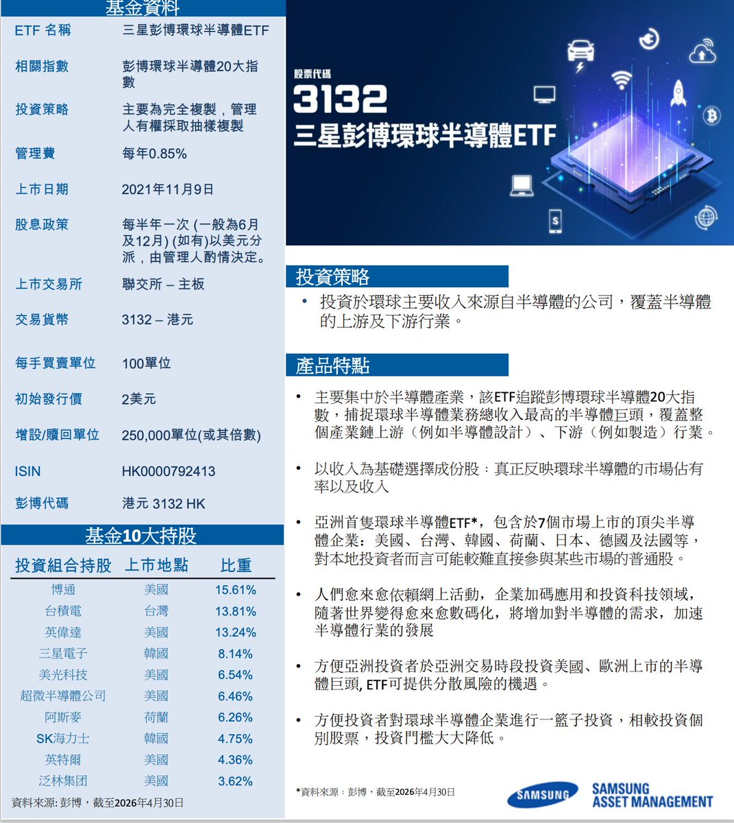 SmartCong021's tweet photo. @yuyy614893671 如果不从流动性而言，而是从半导体长期的工具型布局来看，「三星环球半导体ETF」似乎是一个更纯粹的工具——包含了三星电子、SK海力士、台积电、阿斯麦等非美公司，而且台积电用的是台湾的普通股，相对于ADR，更有价格优势（台积电ADR长期高估于普通股） https://t.co/fTb7Y48rxs