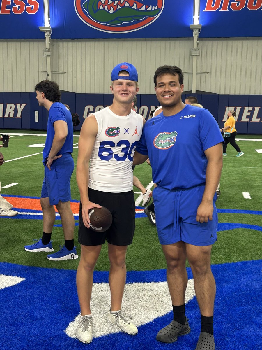 BrettHughes2010's tweet photo. Awesome day competing at the @GatorsFB specialist camp. Super excited to have won best long snapper for the 2028 age group.  

@CoachJGalante @Coach__Hudspeth  @CoachJonSumrall @TheChrisRubio @CoachSenga @CarterMilliron @LCarstensen40 https://t.co/GeCsM75dOM