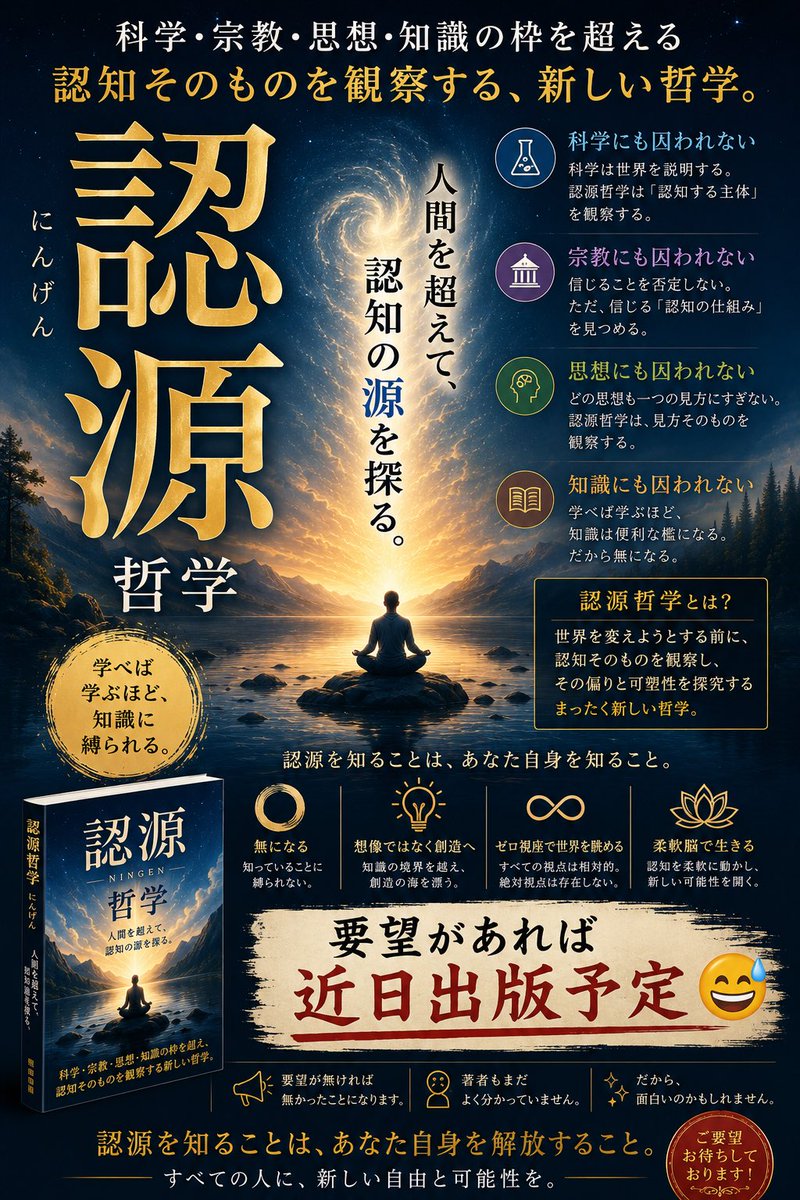 animate_human's tweet photo. 『認源哲学 — 人間を超えて認知の源を探る』

著：メタ認知空想科学研究所(MCSFラボ) https://t.co/pTorYTyAVc
