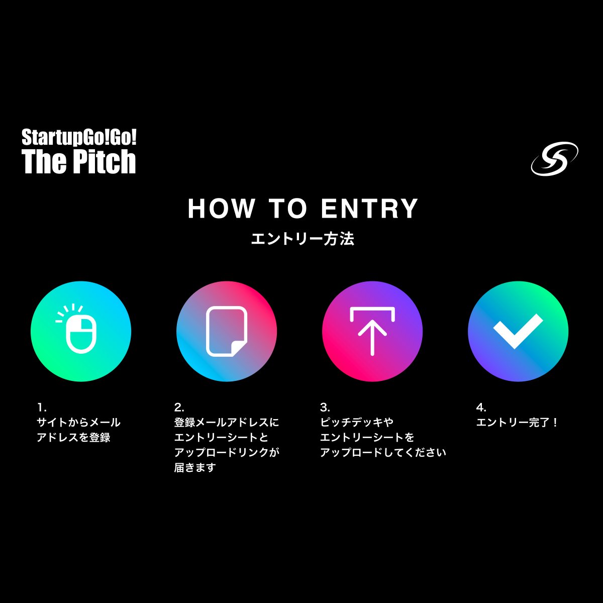 StartupGoGo's tweet photo. ＼メールアドレス入れるだけ！簡単エントリー登録／
登録するとすぐにエントリーシートとピッチデッキ提出リンクが届きます✨
8/10まで何度でも修正・再提出OK！
VCマッチングやメンタリングなど、出場価値の高いピッチイベントにあなたも挑戦しませんか？
▶︎ 簡単登録はこちら
https://t.co/rTc414aL61