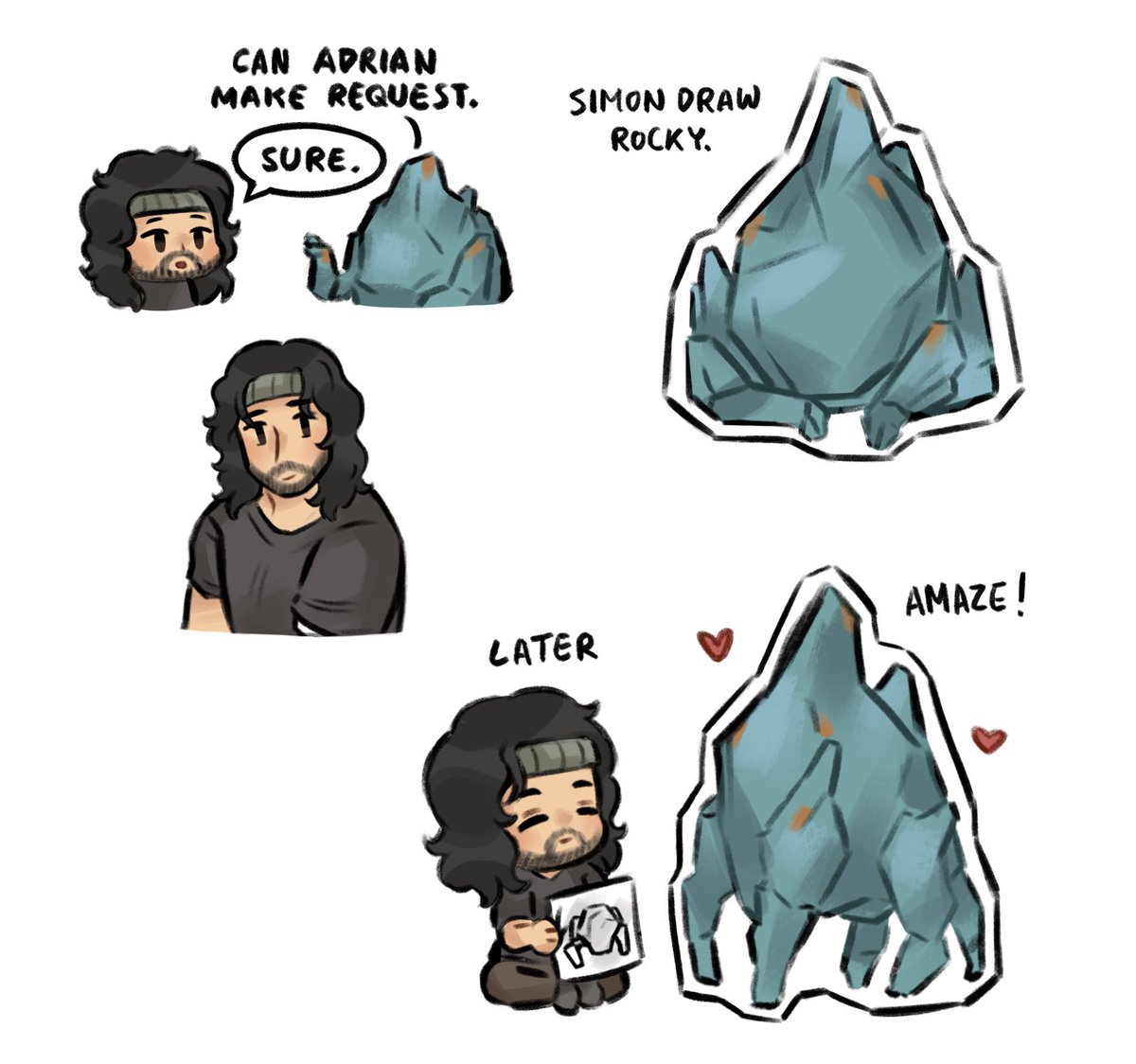 salmonblurb's tweet photo. Simon and Adrian bonding time ✏️
#projecthailmary  #ironlung https://t.co/U1epggyM74