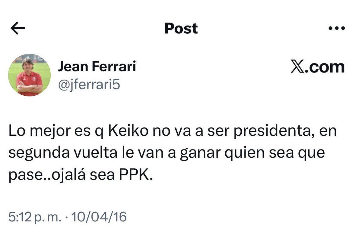 elgatogrone's tweet photo. Solita te cagaste @KeikoFujimori https://t.co/4OBDujAAVz