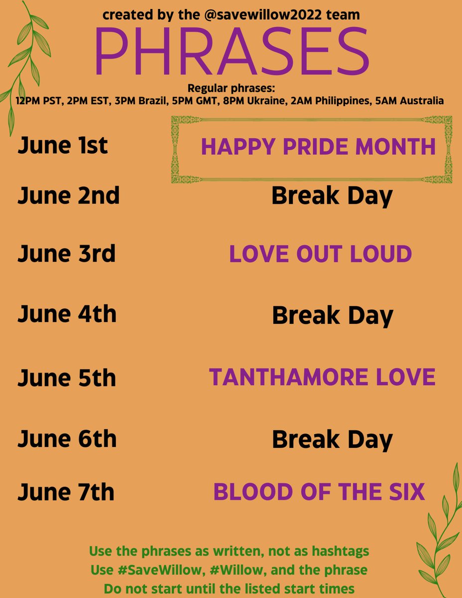 savewillow2022's tweet photo. Our new phrase HAPPY PRIDE MONTH starts now! Hope you can celebrate this month, either as an ally or living your truth. If you can't, it's ok. Those who can will party hard for you. And let's be loud about our lesbians and bi king!! Bring attention to good rep
#SaveWillow #Willow https://t.co/aID3gCJyo5