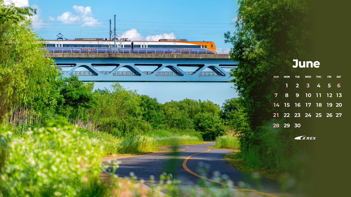 AirportExpress_'s tweet photo. 초여름의 바람을 따라 달리는 6월 🚄🌿
따뜻한 햇살과 짙어진 초록 사이로 변하는
계절의 풍경이 여름의 시작을 조용히 알립니다.⠀

6월의 초여름 풍경과 함께
하루의 시작을 조금 더 산뜻하게 열어보세요 🌼✨
공항철도 PC 및 모바일 배경화면은
아래 공식 블로그에서 다운로드해 주세요! 💻📱
https://t.co/f2dsZx3pzE