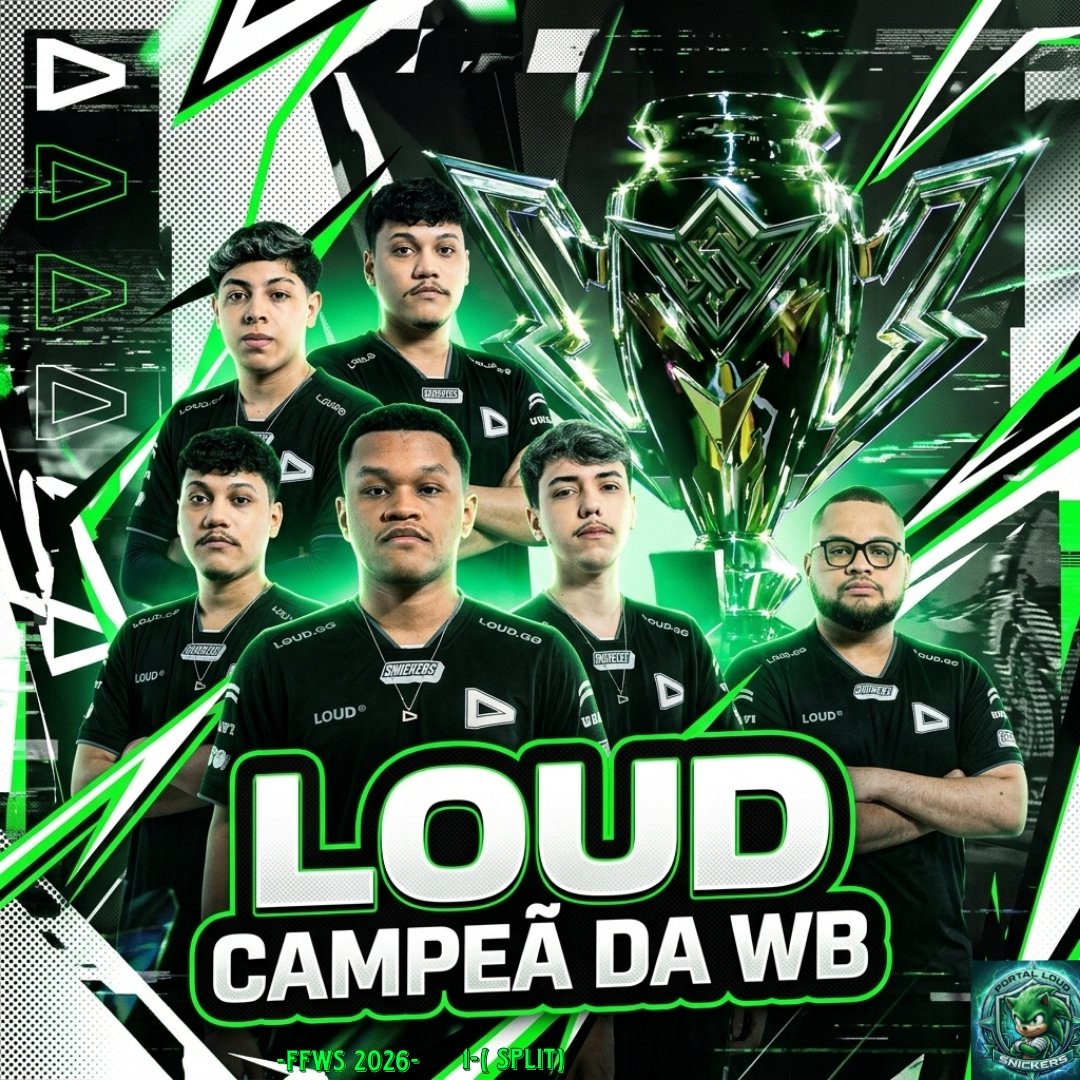 portalloudff's tweet photo. SOMOS TRICAMPEÕES DA LIGA BRASILEIRA DE FREE FIRE 🏆🏆🏆SPLIT 1 (2026)

PARABÉNS TIME 💚🥶
@loud_trap7 
@loud_hak 
@loud_nickz7 
@loud_bzp 
@Guaxaffx 
@septe_ale 
@TreinadorJoker https://t.co/pLrt79DQdW