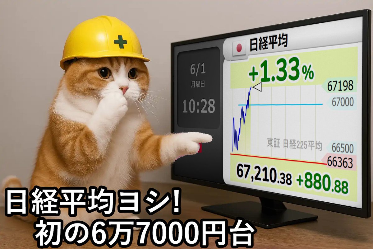 nicosokufx's tweet photo. 日経平均「初の67,000円台」史上最高値🎉 https://t.co/uQVCqUrlcy