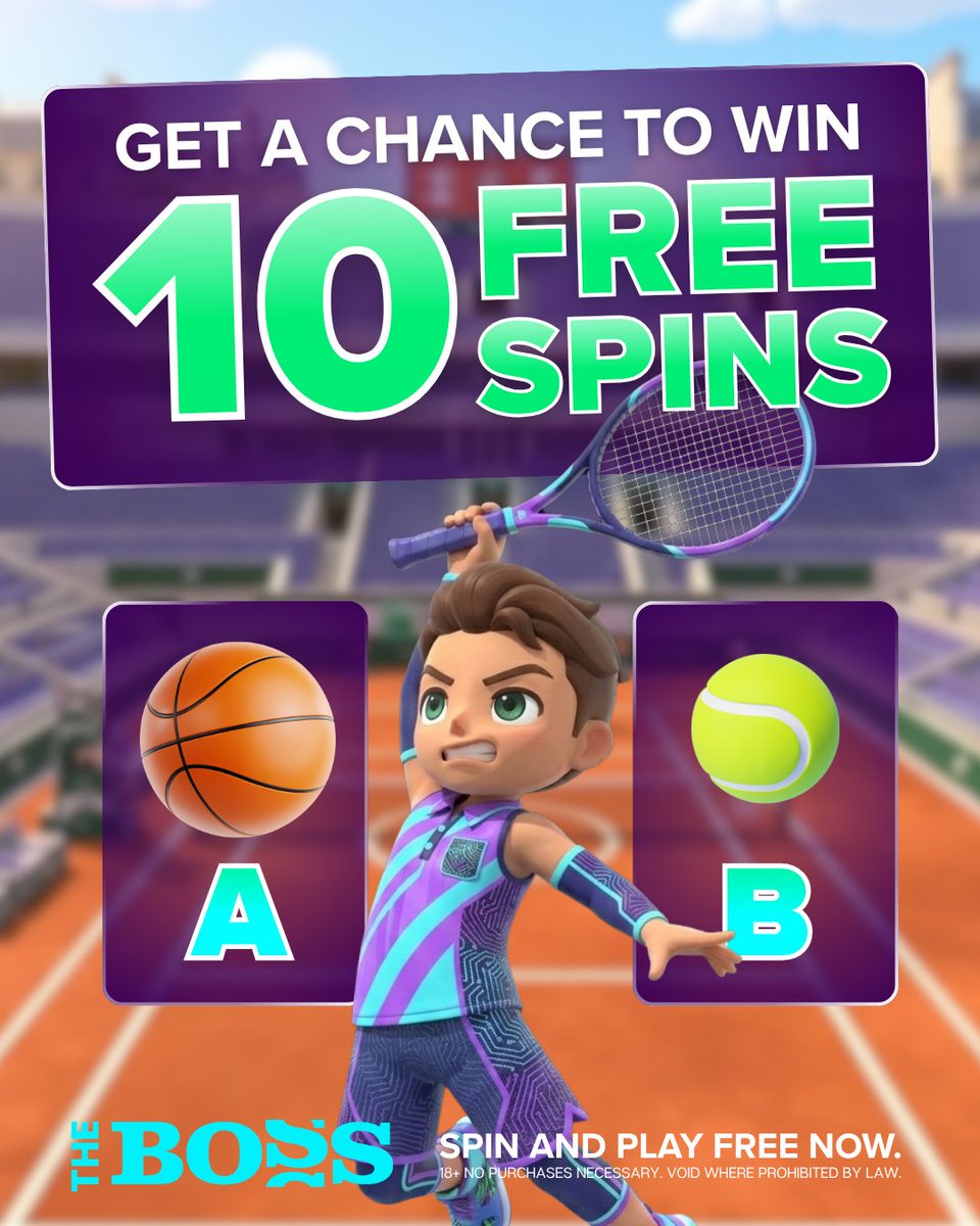 theboss_us's tweet photo. One of these tennis balls is the correct winning ball… but can you guess which one? ✨
Drop your answer in the comments for a chance to win 10 Free Spins on Samba Stars by Gamzix! 
How to join?
✅Comment your answer below
✅Tag a friend you’d love to play tennis with https://t.co/UNeLHz9mcU
