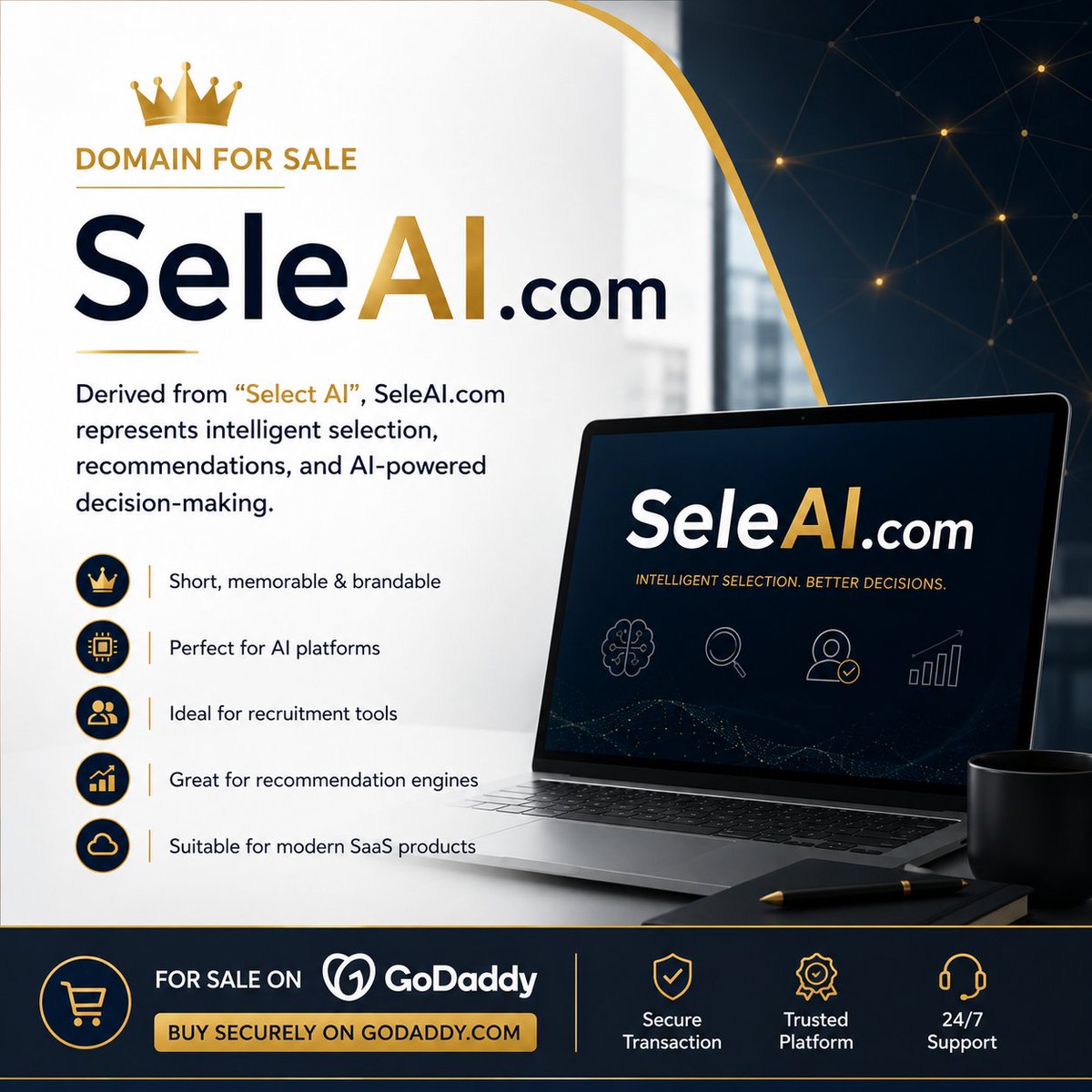 DomainXBrand's tweet photo. Domain for Sale: https://t.co/ZNMAxj1skQ
Derived from “Select AI”, a clean and brandable domain built for AI platforms, recommendation engines, and SaaS products.
Listed and available on GoDaddy.
#AI #DomainForSale #Startup #Branding #SaaS https://t.co/j6Mb5uabgG