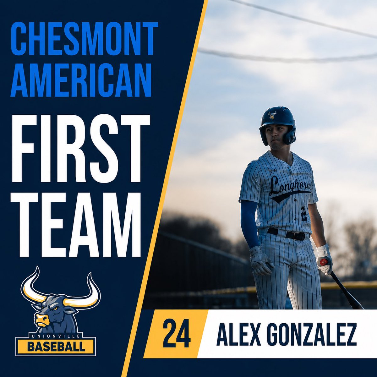AlexGon0217's tweet photo. Honored and thankful to be named All‑Ches‑Mont American First Team. 🙌🏽
@UnionvilleBaseb 
@WestChesterDrag 
@PMPHitting_Todd https://t.co/ACAX1yxMaK