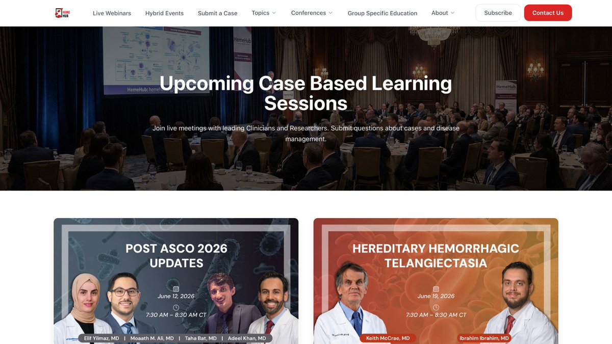 ClinEdPulse's tweet photo. HemeHub delivers expert-led education in hematology, focusing on rare and complex hematological disorders. The platform provides clinicians with the tools and knowledge they need to make informed decisions and improve patient outcomes.

Key Features
- Interactive case discussions
- Disease-focused learning modules
- Real-time insights from global leaders

Explore more: https://t.co/lpE47YfZxo

Link to our other platforms: 
https://t.co/16bMJKN5AY
https://t.co/ucroOeCe7C
https://t.co/IaZlvqPLsP

@HemeHub 
@EndoExpertHub 

#Hematology #MedicalEducation #ClinicalUpdates #HemeOnc #hemehub