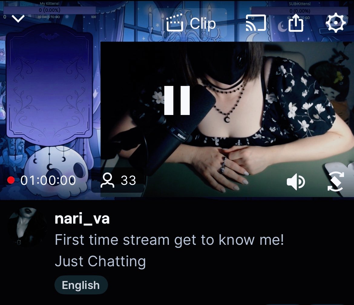 NariRS_VA's tweet photo. Hiya kittens ♡
I just wanted to say thank you for making my first Twitch weekend so special 🖤
120 followers in 2 days, lots of laughs, cozy chats, and nearly 5 hours spent together >.<
Thank you for supporting your goth girl and encouraging me to try something new ♡ https://t.co/y8QA51dDDa
