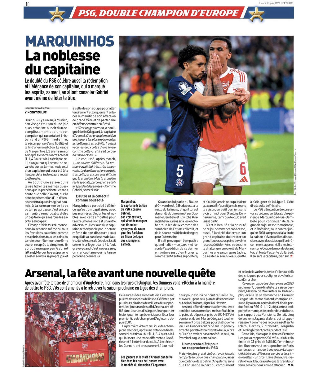 rdppsg's tweet photo. 🔴🔵📰 Revue de presse #PSG du parisien et de l’équipe, lundi 1er juin 6/6 https://t.co/L1Dnl4lvxO