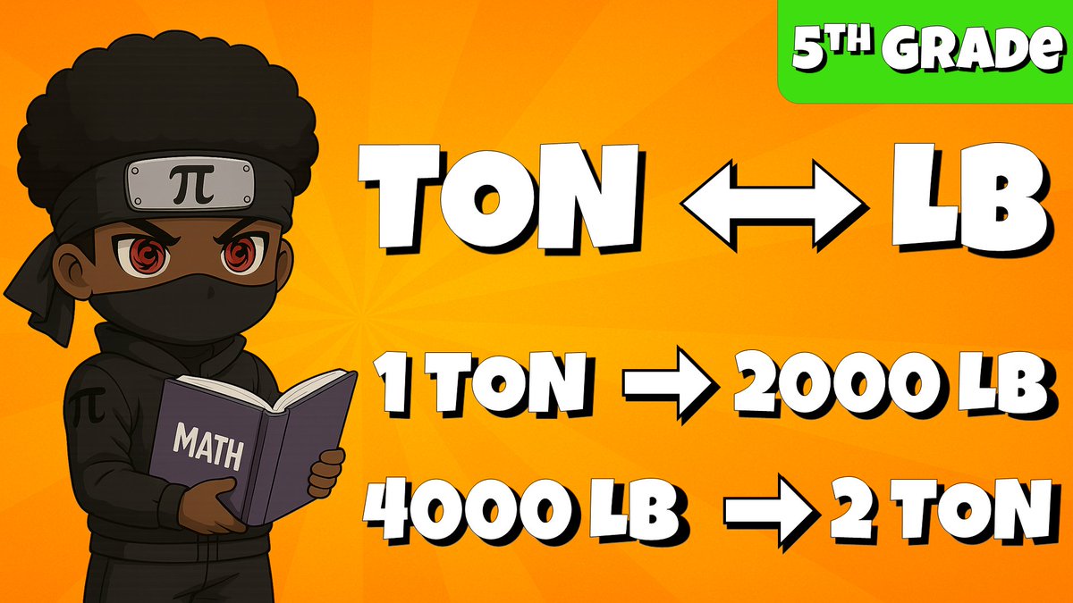 WatermanInsight's tweet photo. Conversions between tons and pounds! Latest video on my YouTube Channel: Tutor Me Sempai #tutorial #helpinghand #Mathematics #math https://t.co/bA8V9j8KB6