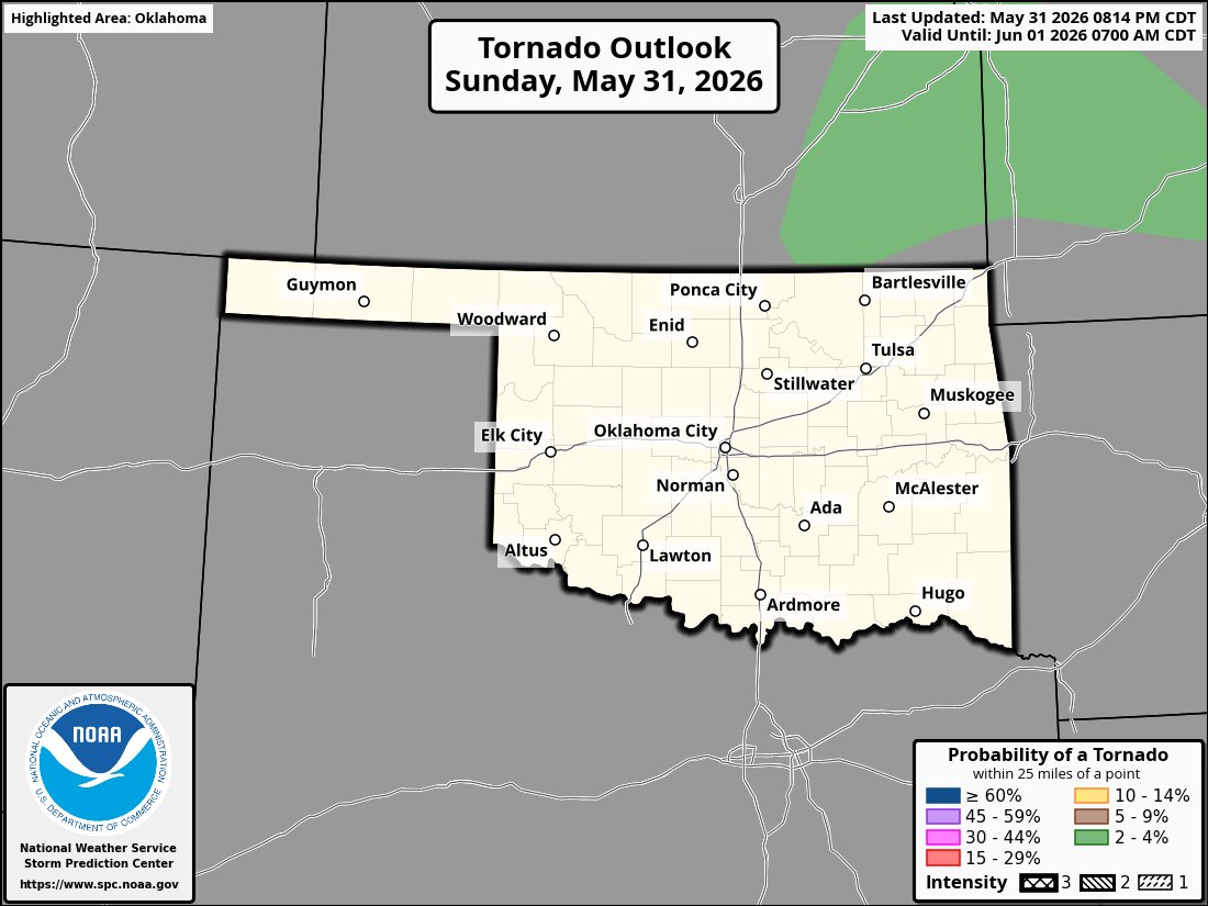 405Weather's tweet photo. Expect there to be an isolated tornado threat from Altus to Ponca City around the later hours tomorrow https://t.co/VgcvgigIOS