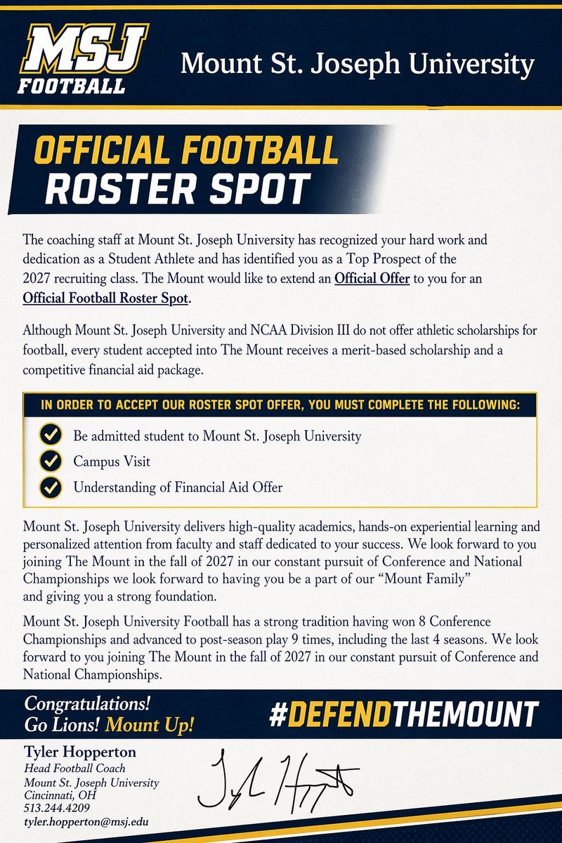 DavidB88129's tweet photo. Thank you @CoachLittle7 @CoachHopperton for having me Thursday for an official visit! And thank you for giving me my first official offer! @MSJ_FB @HarrisonFBRec @c_huber5 @WildcatsOfHHS @drehage38 https://t.co/SYTUmncJmK