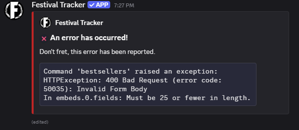 FestTrackerApp's tweet photo. so many jam tracks it overloaded the text element of the bot https://t.co/zY4JbkvvrJ