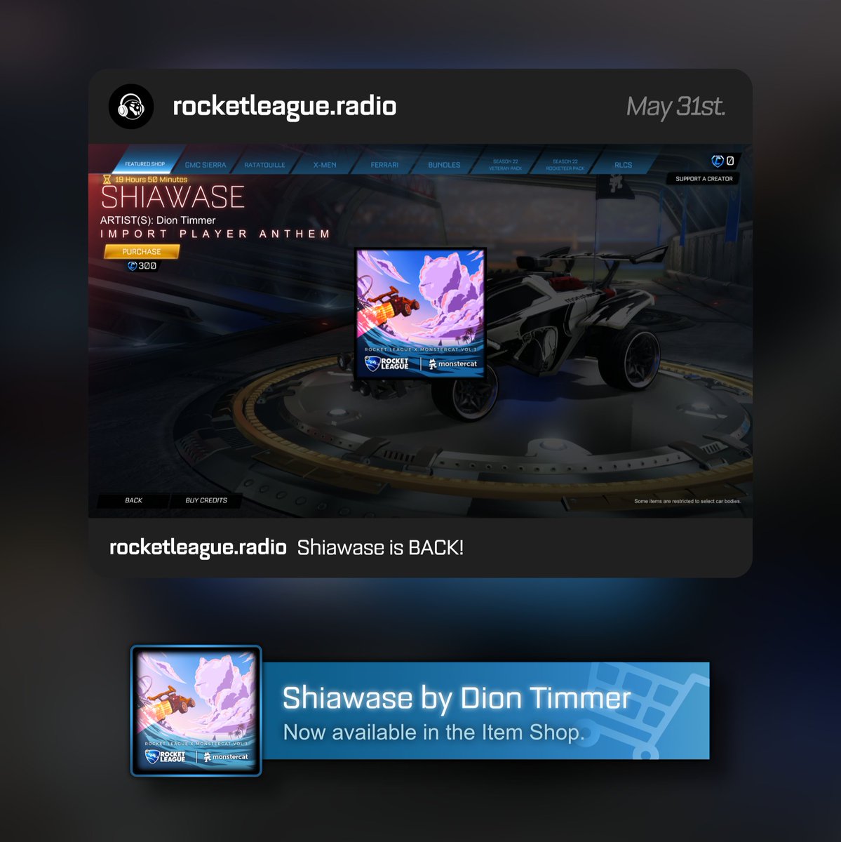 rl_radio's tweet photo. Shiawase is BACK! @diontimmermusic https://t.co/DD8m71U3Op