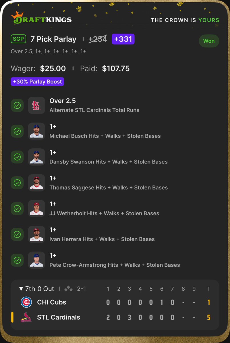 BuildRoll24's tweet photo. BOOM 💥 

OMG!! ANOTHER FREE WINNER ON SUNDAY NIGHT BASEBALL.. 

DROP THOSE SLIPS 👇👇

WHO TAILED? ❤️

I DO THIS!! 

3 PARLAY WINNERS TODAY ALL POSTED FOR FREE. 

ARE YOU ALL LOVING THIS? 

#GamblingCommunity https://t.co/m2WpdfSPTK