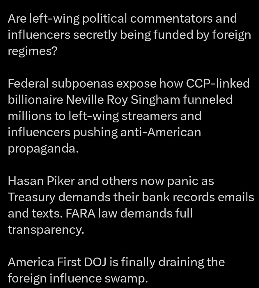 mrhashbash1989's tweet photo. @Destiny_Warlox @harryjsisson Hasan Piker millionaire &amp; social media commentator has been slapped with a subpoena. It's the small fry, social media influencers like @harryjsisson who look up to people like Hassan Piker. It's there job to spread propaganda on social media which ends up brainwashing people! https://t.co/LiD2T7rMkZ