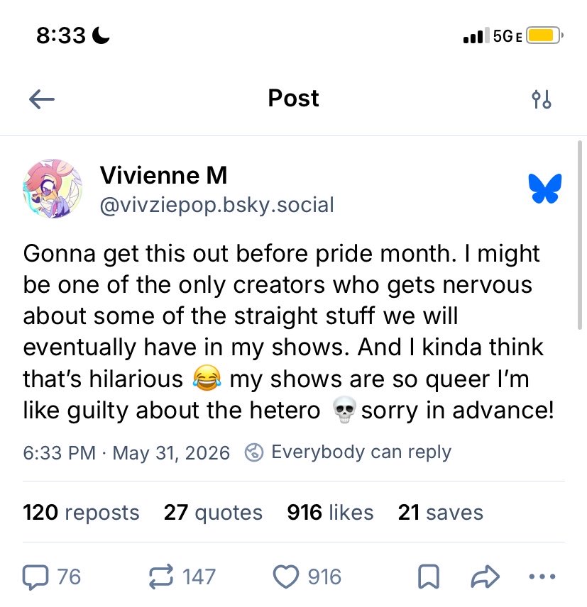 radioecho17's tweet photo. Has the woke mind virus gone too far? Vivziepop will be exposing her impressionable audience to STRAIGHT relationships. It’s just… I’m not heterophobic or anything but what if her audience starts thinking being straight is ok? 

/j and /ref obvi lol #Hazbin https://t.co/Dg5AJ1Winm