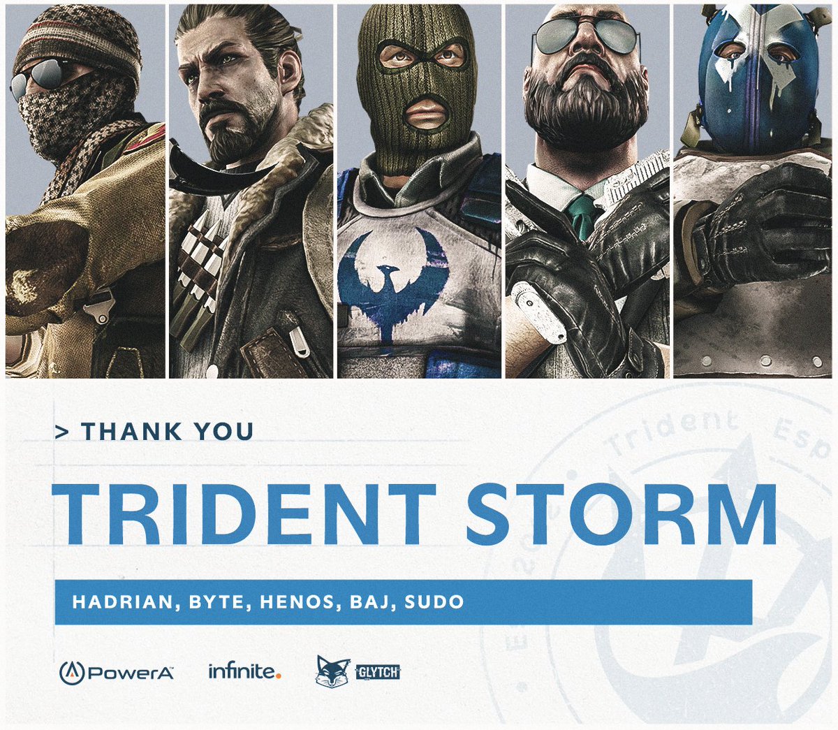TridentEsports's tweet photo. 🚨🌊#ANNCOUNCEMENT 🌊🚨

After the end of the last season the decision was made to part ways with #TridentStorm. We thank all of the players for their contributions to Trident and wish them all the best in the future. 

#RaiseYourTrident | #MakingWaves https://t.co/y7VpdHdlt4
