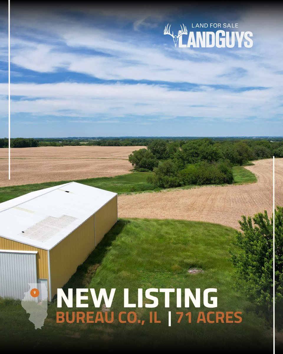 LandGuys's tweet photo. Strong agricultural value in a desirable rural setting.

NEW LISTING // 71 Acre Versatile Farm & Recreational Property Near Tiskilwa, IL

$640,000 | https://t.co/9jQYm9TcX7
-Approximately 44.5 tillable acres
-115 PI average on tillable ground
-Strong income-producing farm potential
-Excellent deer hunting area

To schedule your private showing, call or text Nathan Cumpton at 815-878-6780

#LandGuys #LandForSale #FarmForSale #bureaucounty #illinoisfarmland