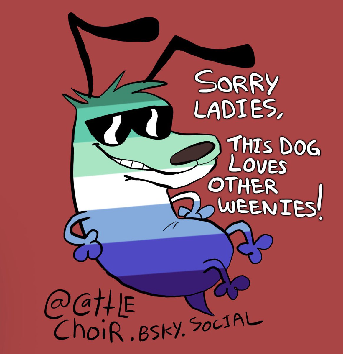 CattleChoir's tweet photo. Weiner dog pride month eve art https://t.co/ifVawmVvqq