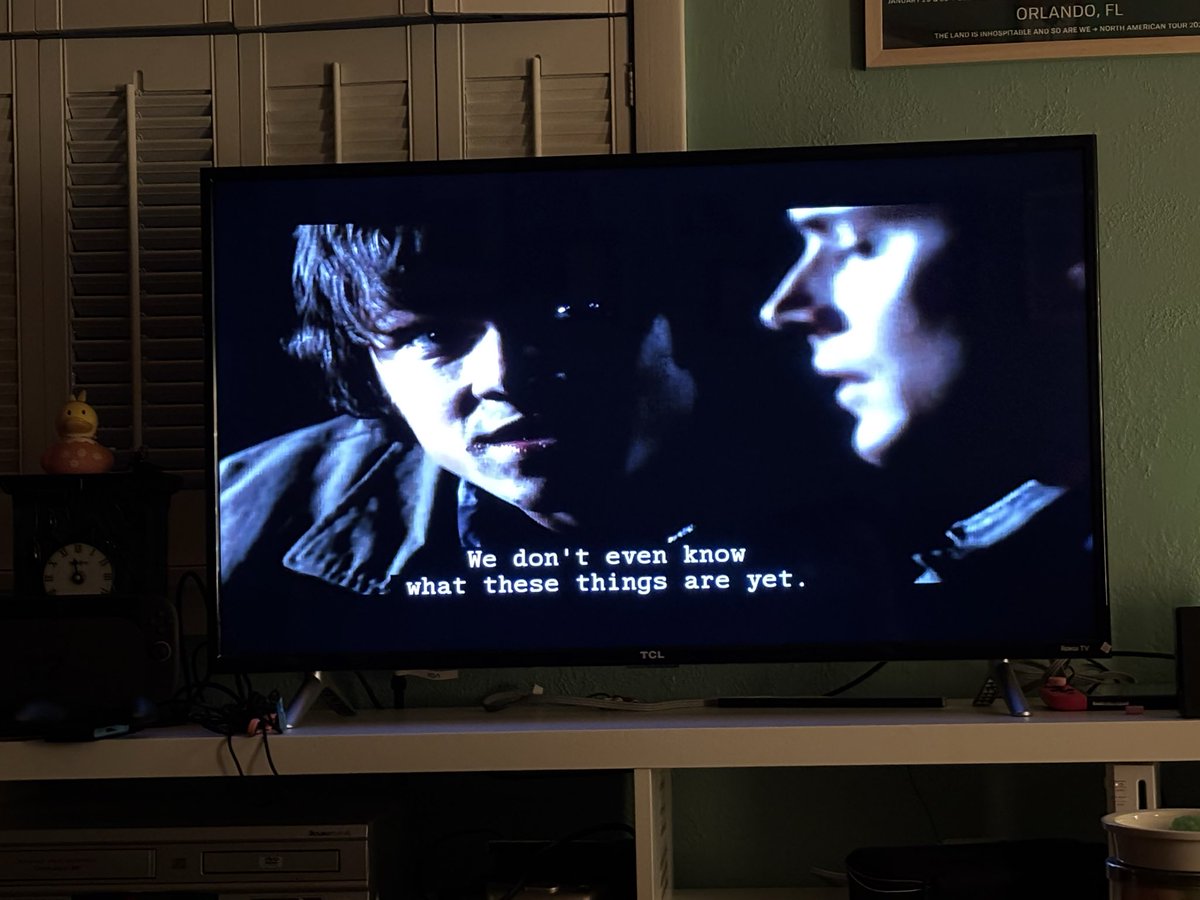 ConfirmedJulia's tweet photo. I’m slowly rewatching supernatural n the quality I’m pulling from the dvd box set played on an old ass thrifted vcr/dvd combo player is just complete ass. somehow I found a way to watch it that’s even worse than the illegal streaming websites I watched it on when I was 13 https://t.co/EdBACGE9YM