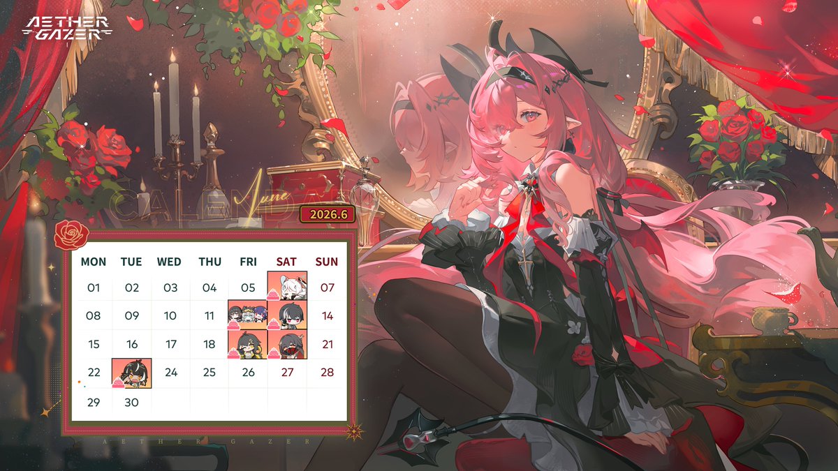 AetherGazerEN's tweet photo. "The vampire princess hunts vampire hunters, and drinks them dry!"

Hope you enjoy the June calendar we prepared for you! For more wallpapers, please visit https://t.co/WMKVUzpTF9

#AetherGazer https://t.co/Z0SHKto32T