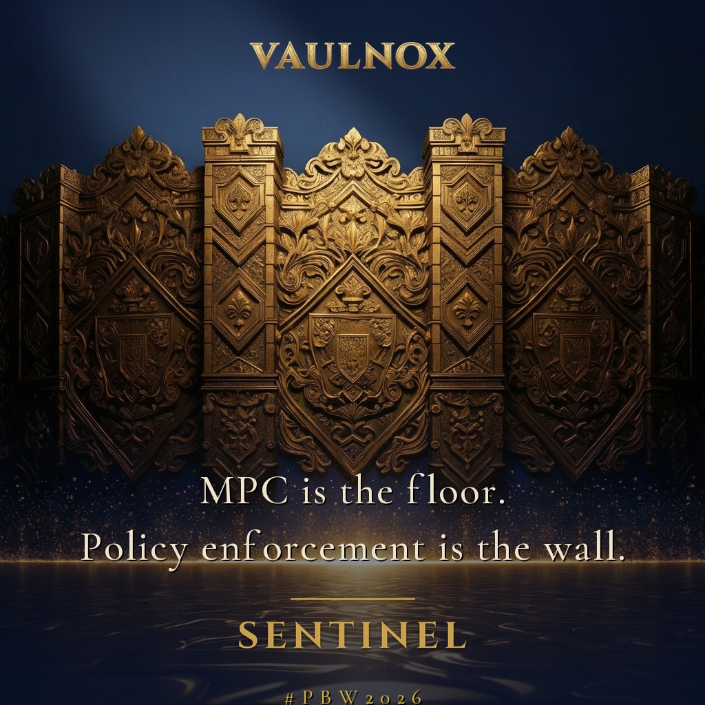 RealVaulnox's tweet photo. Every institutional wallet provider sells MPC like it solves custody.

It doesn't. MPC is the floor.

The losses that actually hit banks, brokerages, and trust companies don't come from stolen keys — they come from inside: bypassed approvals, compromised employees, policy that only exists on paper. MPC can't see any of it.