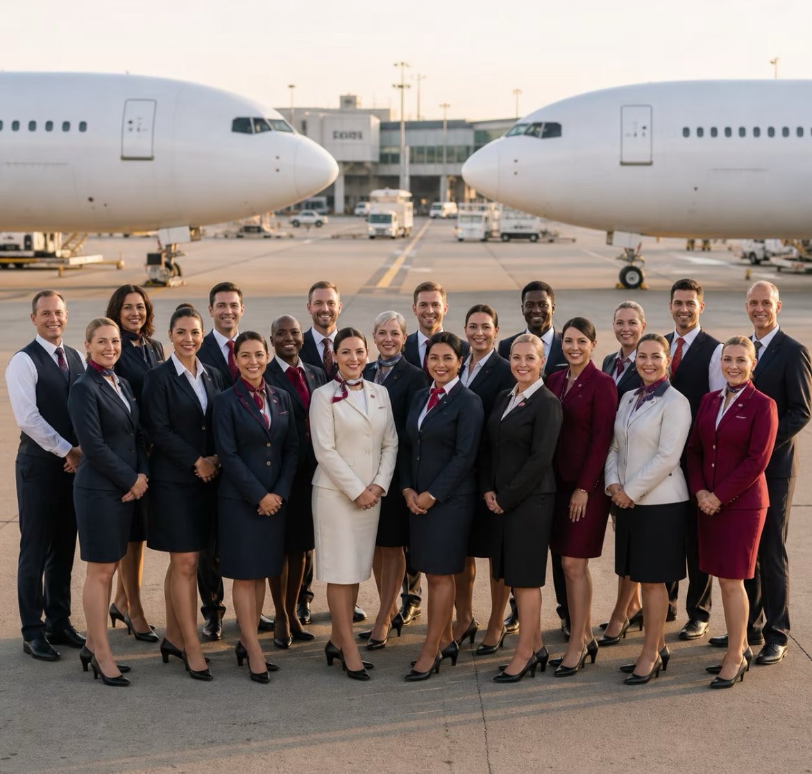 flightsimexpo's tweet photo. It's International Flight Attendant Day, celebrating the dedicated members of the flight crew who start early, end late, and remain alert on the ground and in the air to keep the travelling public safe. 

Image from the SayIntentions cabin crew page: https://t.co/pLmYHx6EKs. https://t.co/16PQ3r4Gm0