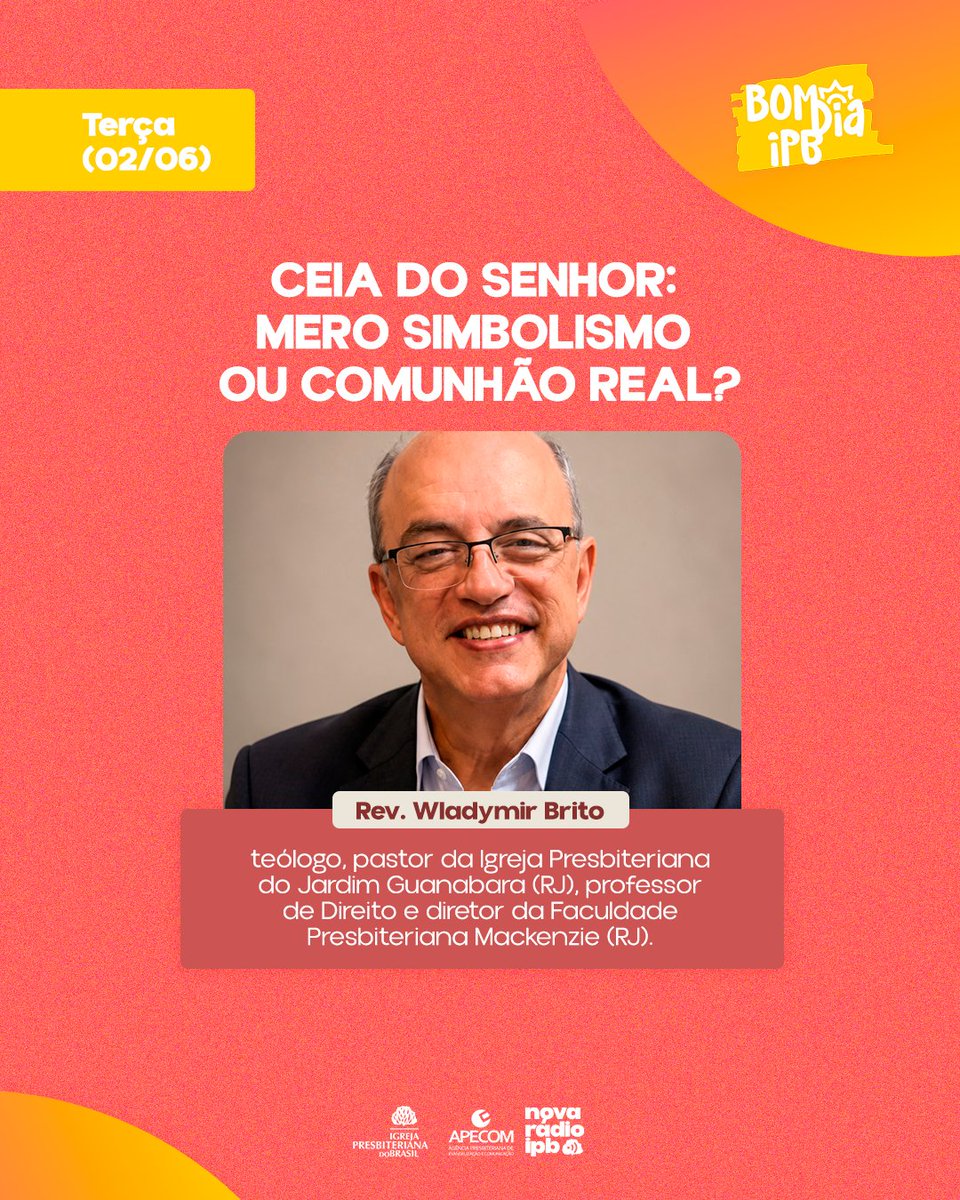 ipboficial's tweet photo. Nesta terça e quarta o Bom Dia IPB traz uma programação que traz conversas que nos encorajam a viver uma fé mais profunda e prática diariamente. 🙏

Participe ao vivo enviando sua pergunta pelo WhatsApp:
📱 (11) 94713-4594

🎧 Ouça pelo site ou app:
https://t.co/UYNvXgXKB8 https://t.co/GQfKlGoaUU