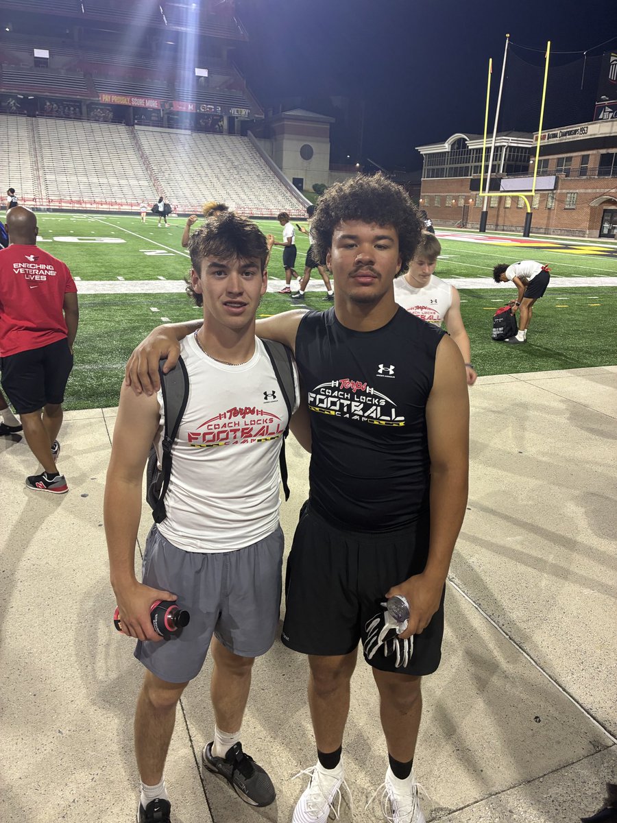 TristenJohns0nn's tweet photo. Thank you @D_Wrobo and @ConnorJacksonFB  for inviting me up to the camp to compete and the rest of the Maryland staff for the Great camp https://t.co/VS17QVxgei