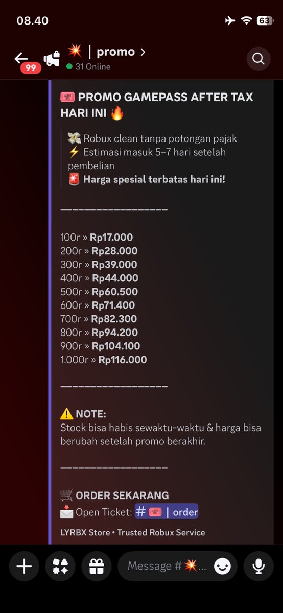 L jual robux n limited item tweet media