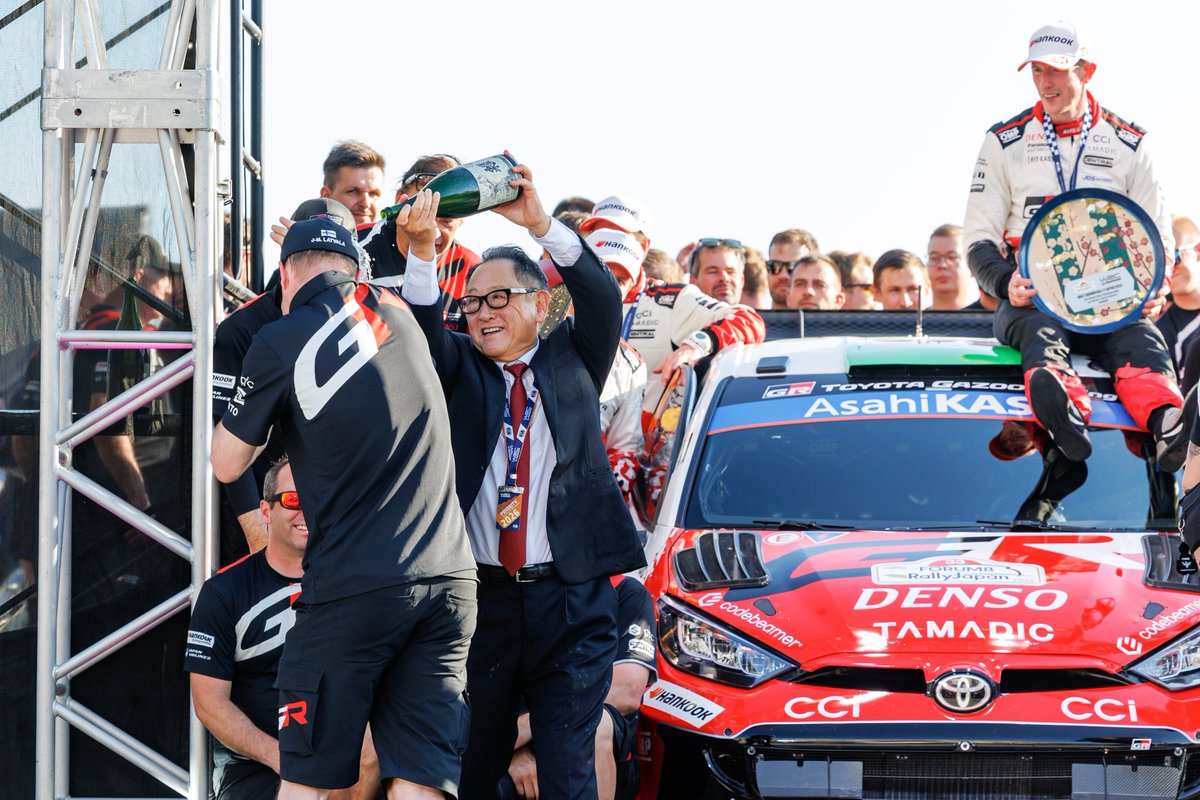 TGR_WRC's tweet photo. Always a special podium 🤩

#ToyotaGAZOORacing #GRYaris #WRC #RallyJapan 🇯🇵 https://t.co/75RWz5HZfg