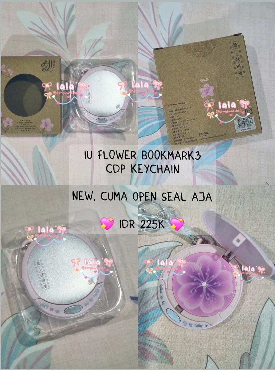 songhwayaa's tweet photo. 💖 HELP RT 
Wts IU merch

🌸 A Flower Bookmark 3 CDP Keychain 225k
New, cuma buka seal aja
Jual krn udh beli yg CDP album

🌸 HEREH Jakarta Keychain 125k
New
Jual 1 pc krn aku punya 2

✅️ incl. packing
❌️ ongkir, adm oren

t. IU 아이유 이지은 perfect crown 21세기대군부인 https://t.co/z3xUjUI2LM