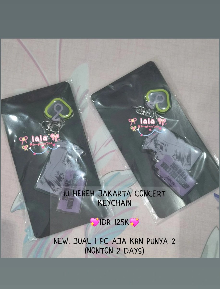 songhwayaa's tweet photo. 💖 HELP RT 
Wts IU merch

🌸 A Flower Bookmark 3 CDP Keychain 225k
New, cuma buka seal aja
Jual krn udh beli yg CDP album

🌸 HEREH Jakarta Keychain 125k
New
Jual 1 pc krn aku punya 2

✅️ incl. packing
❌️ ongkir, adm oren

t. IU 아이유 이지은 perfect crown 21세기대군부인 https://t.co/z3xUjUI2LM