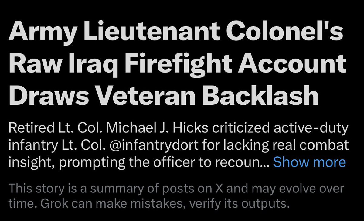 johnkonrad's tweet photo. Our guy @infantrydort made the top news feed for the third or fourth time this week.

Can’t remember the last time one guy managed to piss off this many of the worst people on MilX.

Go five him a follow… he needs all the support he can get right now. https://t.co/IQqJMLXdi1