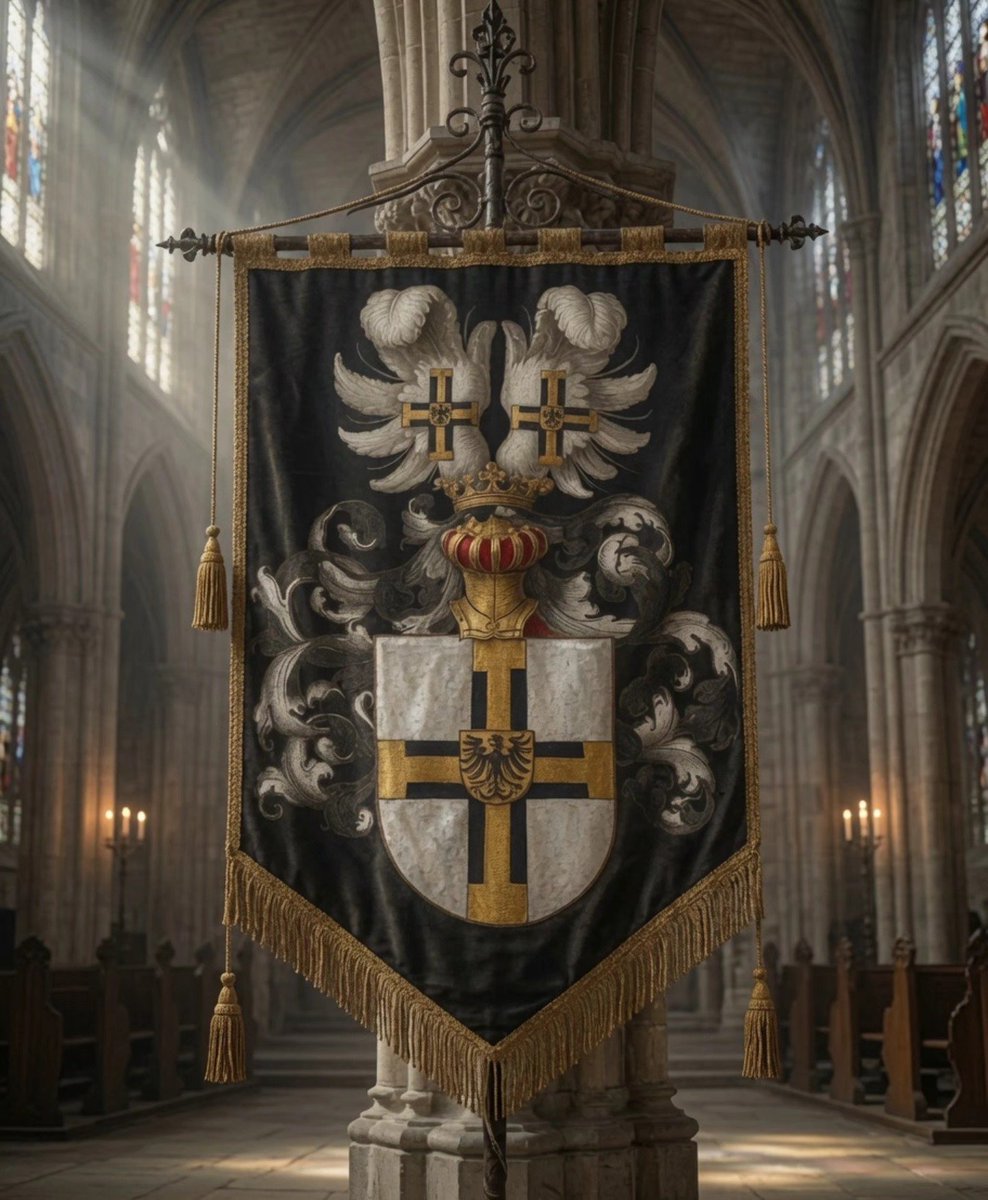 TeutonicOrden's tweet photo. The Banner of the Hochmeister of the Teutonic Order - Das Banner des Hochmeisters des Deutschen Ordens. https://t.co/1CEIyYoFL1 https://t.co/vTrIBxZ4Mg