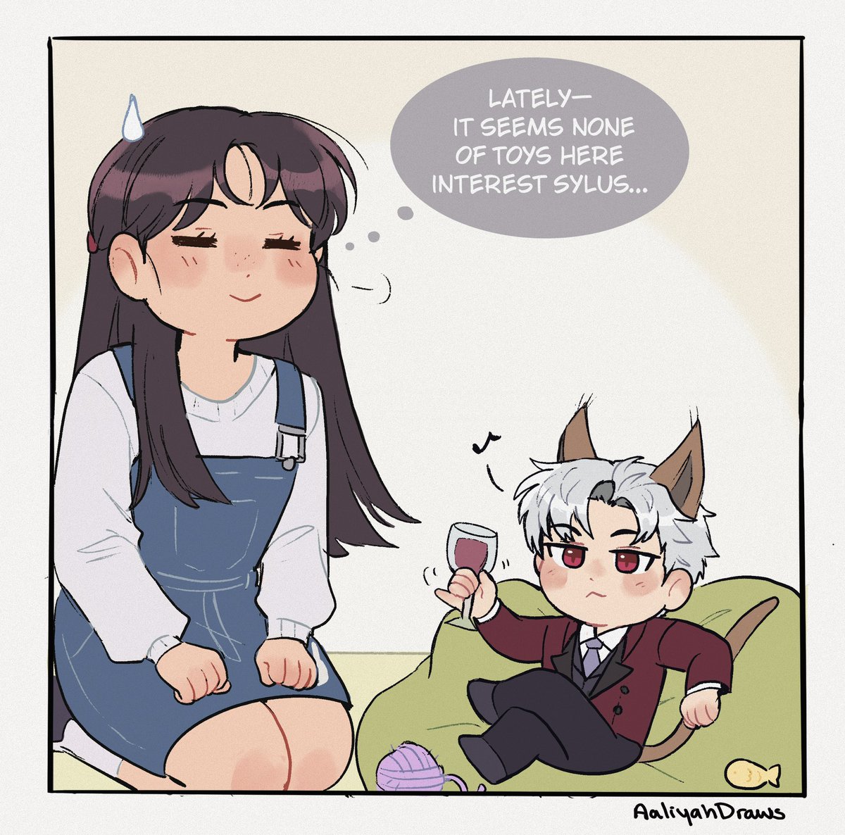 AaliyahDraws_'s tweet photo. Kitty got— a glock..? (4/5) #LoveandDeepSpace #Sylus https://t.co/Pu1rVq75Zd