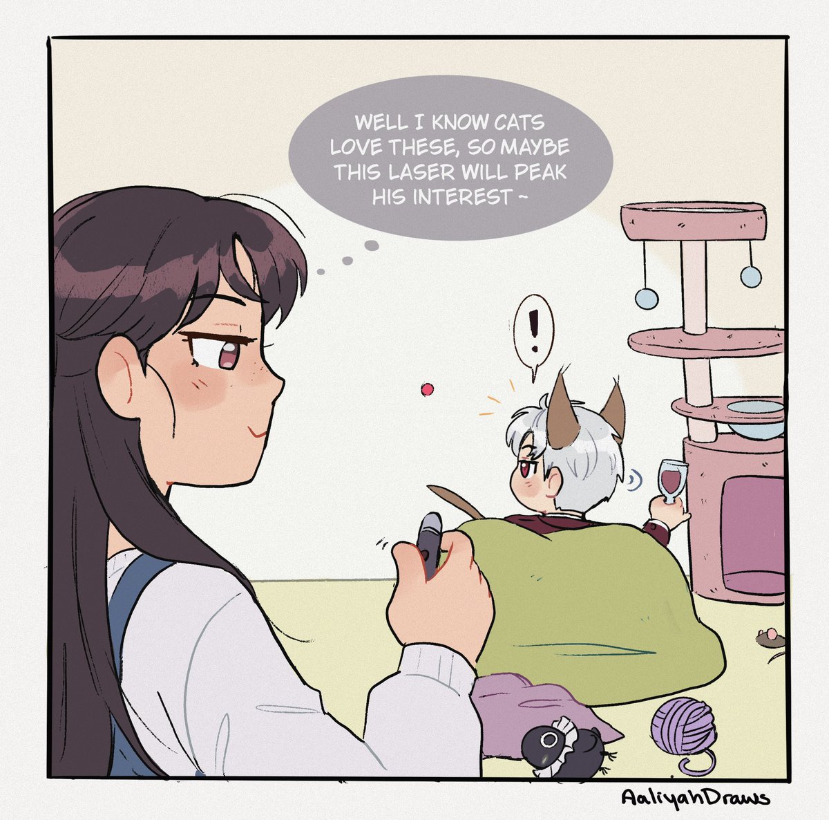 AaliyahDraws_'s tweet photo. Kitty got— a glock..? (4/5) #LoveandDeepSpace #Sylus https://t.co/Pu1rVq75Zd
