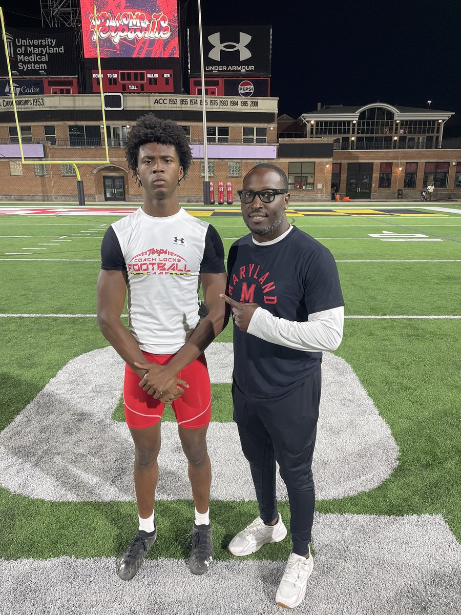TateReynold's tweet photo. Had a great time competing at the @TerpsFootball Prospect Camp today! Grateful for the opportunity to showcase my skills and compete against great talent .

@CoachLocks @TedMonachino  @CLiuget @starks94 @coachbraswell @ghafirtheturtle @WillVapreps @PrepRedzoneMD @RivalsHS https://t.co/paCQAwyx8F