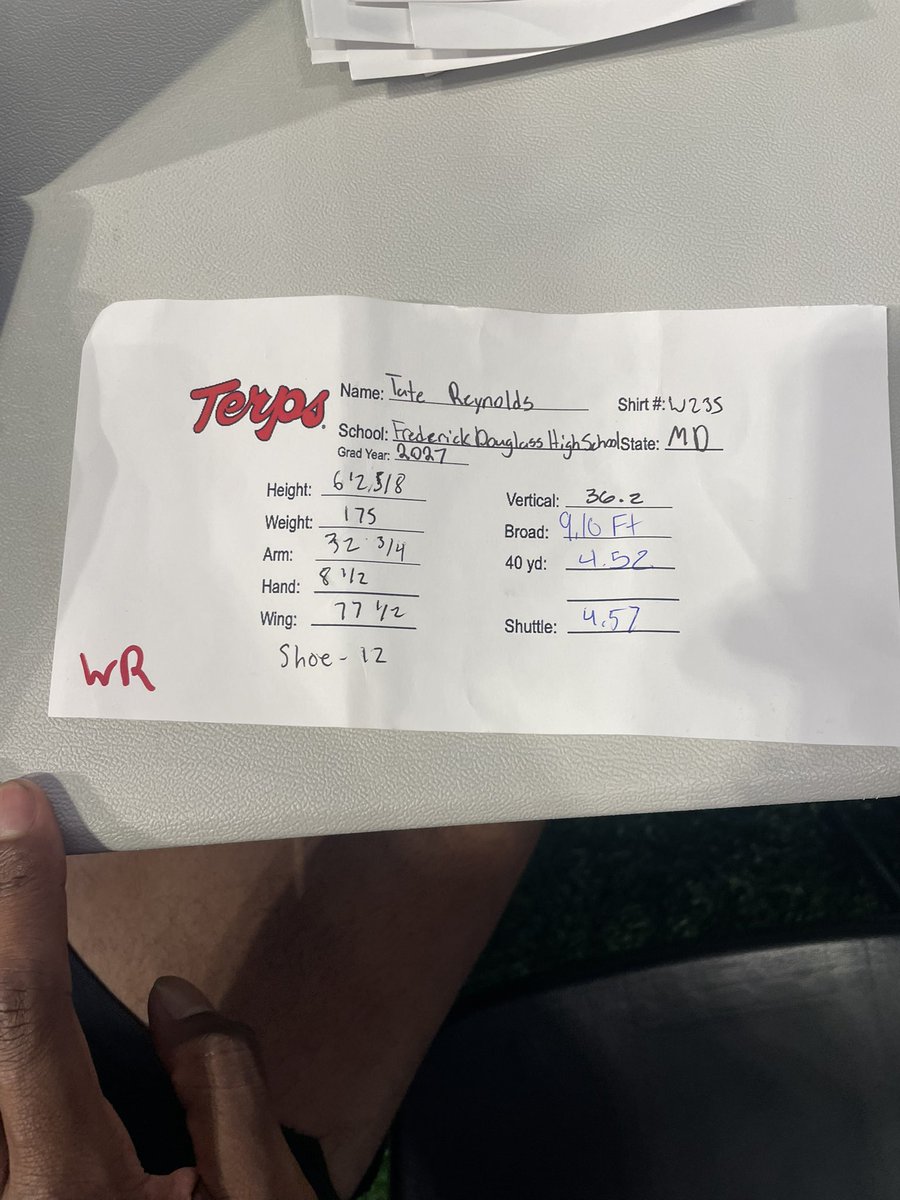 TateReynold's tweet photo. Had a great time competing at the @TerpsFootball Prospect Camp today! Grateful for the opportunity to showcase my skills and compete against great talent .

@CoachLocks @TedMonachino  @CLiuget @starks94 @coachbraswell @ghafirtheturtle @WillVapreps @PrepRedzoneMD @RivalsHS https://t.co/paCQAwyx8F