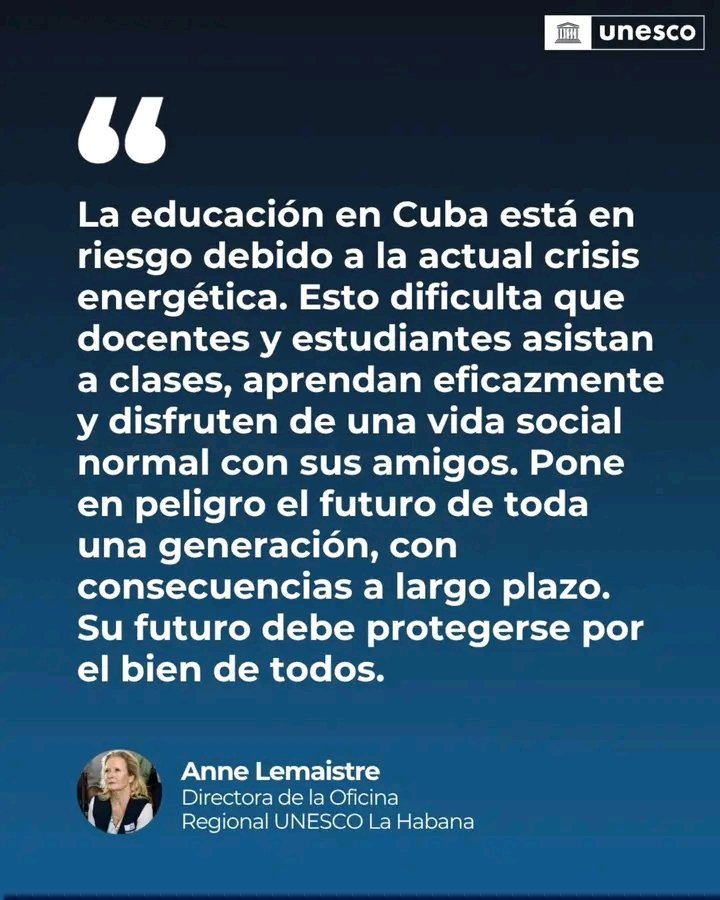 directoredusag's tweet photo. “La educación en Cuba, en riesgo por la crisis energética.”
#CubaQuierePaz https://t.co/f404YwIXF7