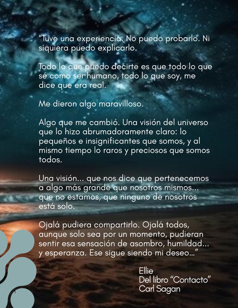 omlifemagazine's tweet photo. 🪐Contacto
-La Paradoja Luminosa de Carl Sagan-
#Fragmentos #Contacto #Novela #CarlSagan https://t.co/M60n1RgVR2