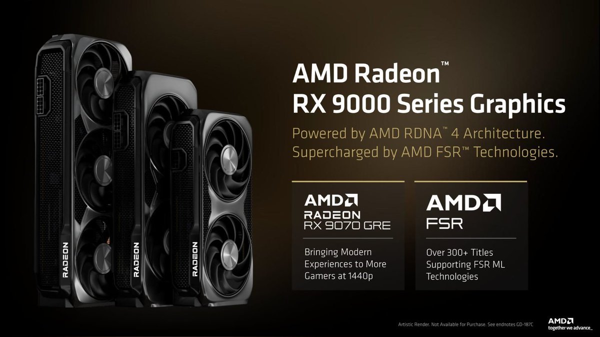 AMD_AR_'s tweet photo. 🚨| إطلاق بطاقة RX 9070 GRE بسعر 549 دولارًا مع توفرها في الاسواق بشكل رسمي

أعلنت شركة عن إطلاق بطاقة RX 9070 GRE، والتي أصبحت متوفرة في الأسواق العالمية بدءًا من الليلة، ضمن عائلة Radeon RX 9000 المبنية على معمارية RDNA 4، وبسعر يبلغ 549 دولاراً.

وتُعد هذه البطاقة إضافة جديدة إلى فئة GRE (Golden Rabbit Edition)، وهي فئة كانت تستهدف في الأساس أسواق آسيا والمحيط الهادئ، إلا أن AMD بدأت مؤخراً بتوسيع توفرها عالميًا.

تأتي البطاقة بمواصفات تشمل:
▫️48 وحدة حوسبة Compute Units
▫️تردد تعزيز يصل إلى 2.79 جيجاهرتز ▫️ذاكرة GDDR6 بسعة 12 جيجابايت
▫️واجهة ذاكرة 192-بت
▫️ نطاق ترددي يصل إلى 482 جيجابايت/ثانية
▫️استهلاك طاقة إجمالي يبلغ 220 واط

كما تُشير AMD إلى أن بطاقة RX 9070 GRE تقدم أداءً أفضل بنسبة تصل إلى 22% مقارنة ببطاقة RTX 5060 Ti 16GB عبر أكثر من 40 لعبة تشمل تتبع الأشعة والألعاب التقليدية، مع قيمة أداء أعلى بنسبة تصل إلى 26%⬆️.