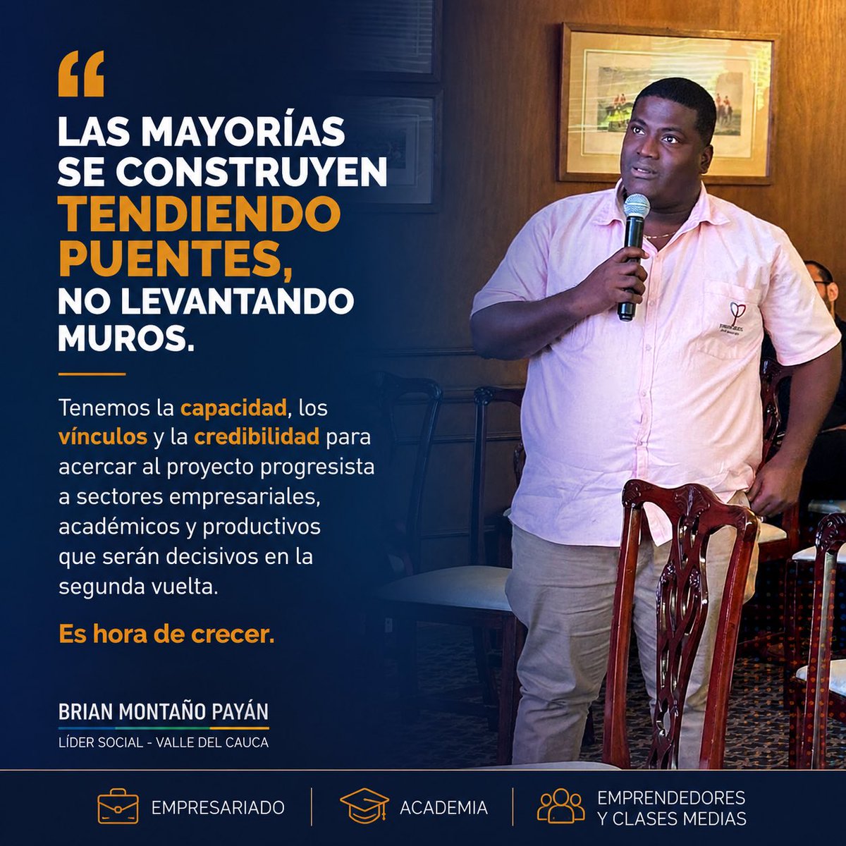 bmplacurva's tweet photo. Conozco esos sectores, dialogo con ellos y he construido confianza en esos espacios.Empresarios, academia, emprendedores y clases medias también tienen un lugar en el proyecto del progresismo. La tarea ahora es ampliar la mayoría. Estoy listo para ayudar a construir esos puentes. https://t.co/pqOoH28dmK