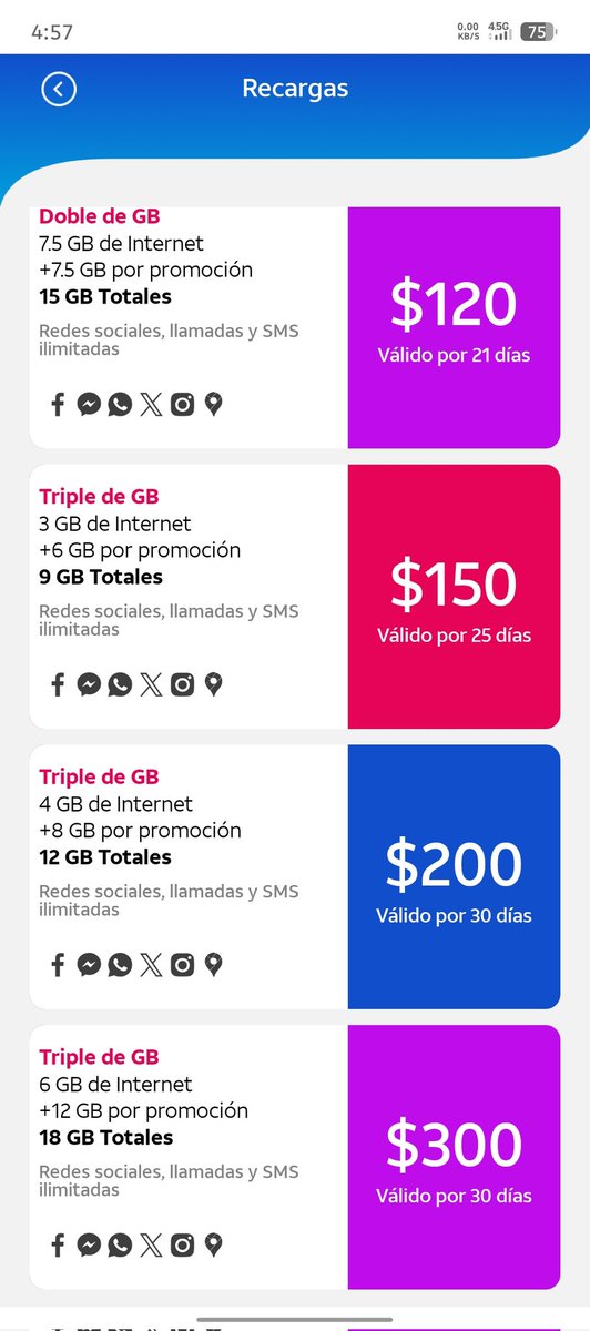 jonn_alex's tweet photo. @ATTMx @Profeco Como comentaba realice una recarga de 200 en la cual el baner de la app dice que son 4gb por la recarga y 8gb por promoción lo que da un total de 12gb pero al revisar la app viene otra información podrían apoyarme ya que es la 3 ocacion qué esto pasa https://t.co/wyEp6p4nRQ