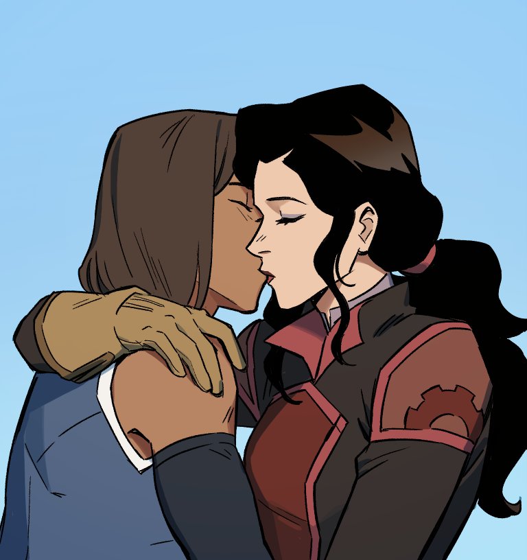 squirrelfliight's tweet photo. Happy pride month to Korrasami <333 💙❤ https://t.co/r2ZzSxqnUf