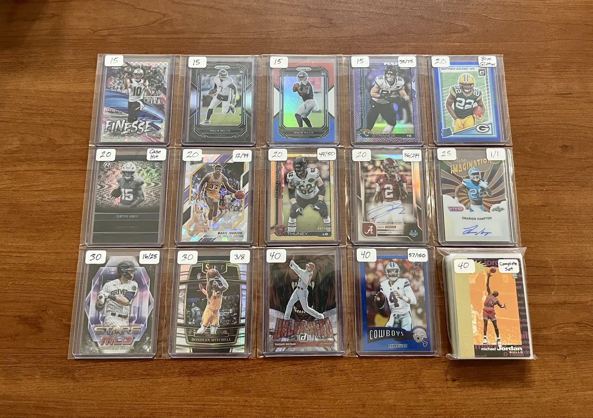 SpeshSportsTM's tweet photo. Cards For Sale

🟢 = $10

+shipping

@TheHobby247 @HobbyRetweet_ @SportsCardDeals @westcards28 @Mock10Breaks @84baseballcards @linkmycard @sports_sell https://t.co/LSN19kZYuN
